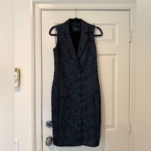 Yigal Azrouel Black and Blue Textured Dress